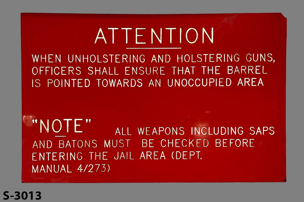 Sign-Attention When Upholstering And Holstering Guns, stock number S-3013