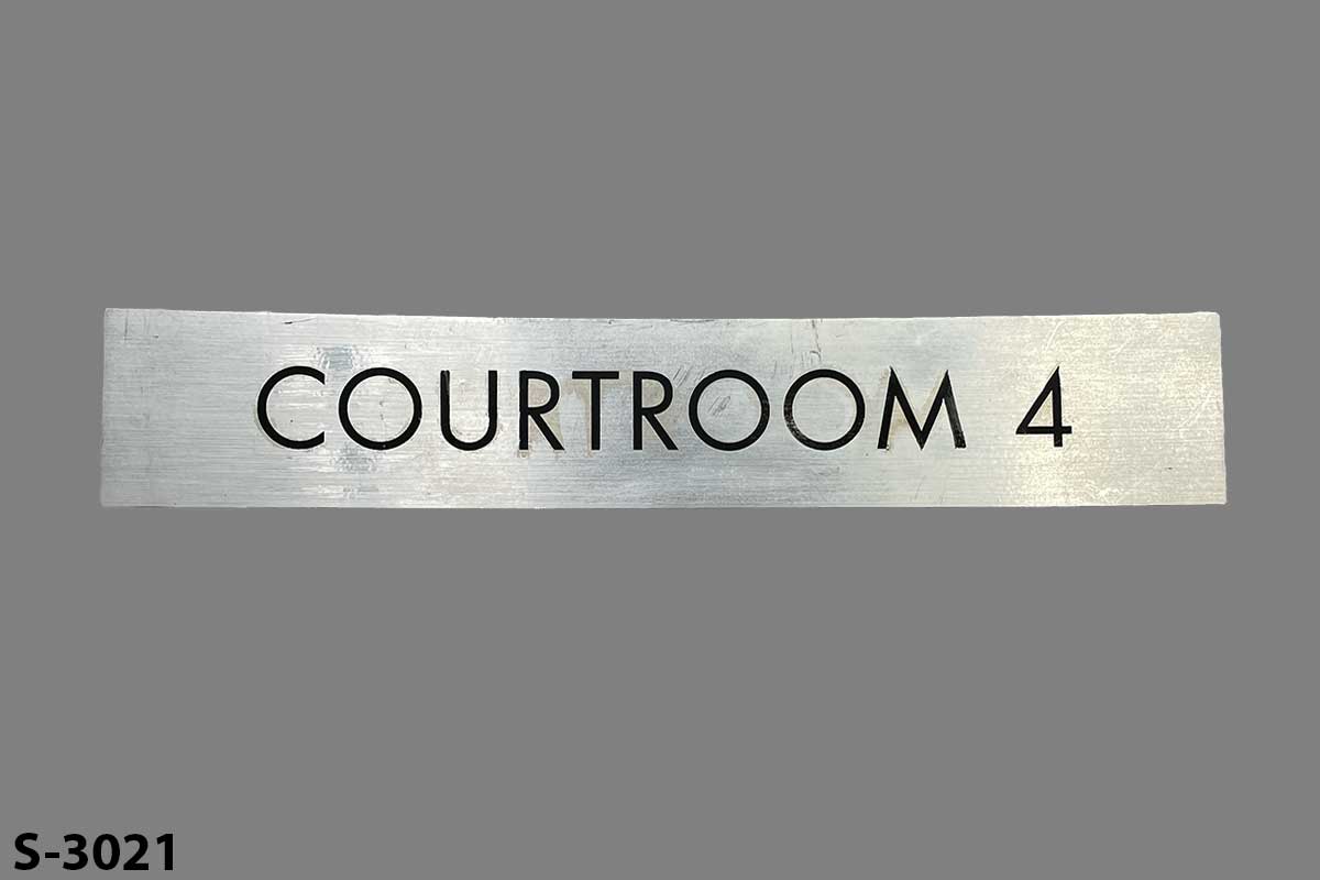 Sign-Courtroom 4, stock number S-3021