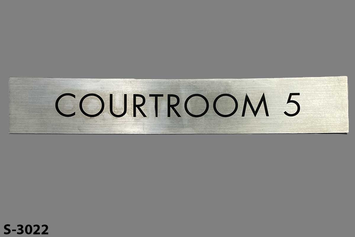 Sign-Courtroom 5, stock number S-3022