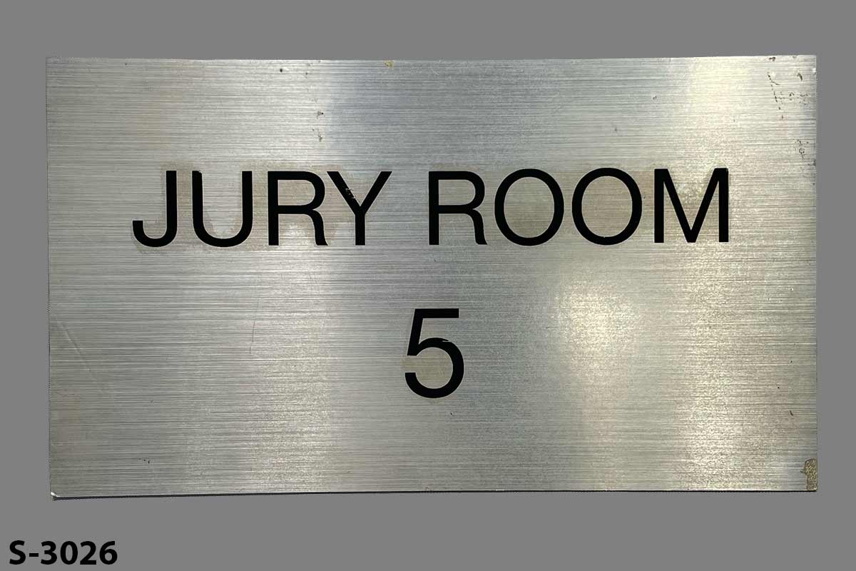 Sign-Jury Room 5, stock number S-3026