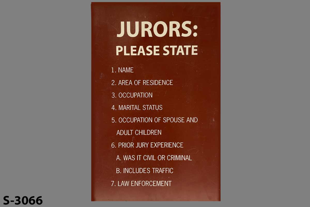 Sign-Jurors: Please State, stock number S-3066