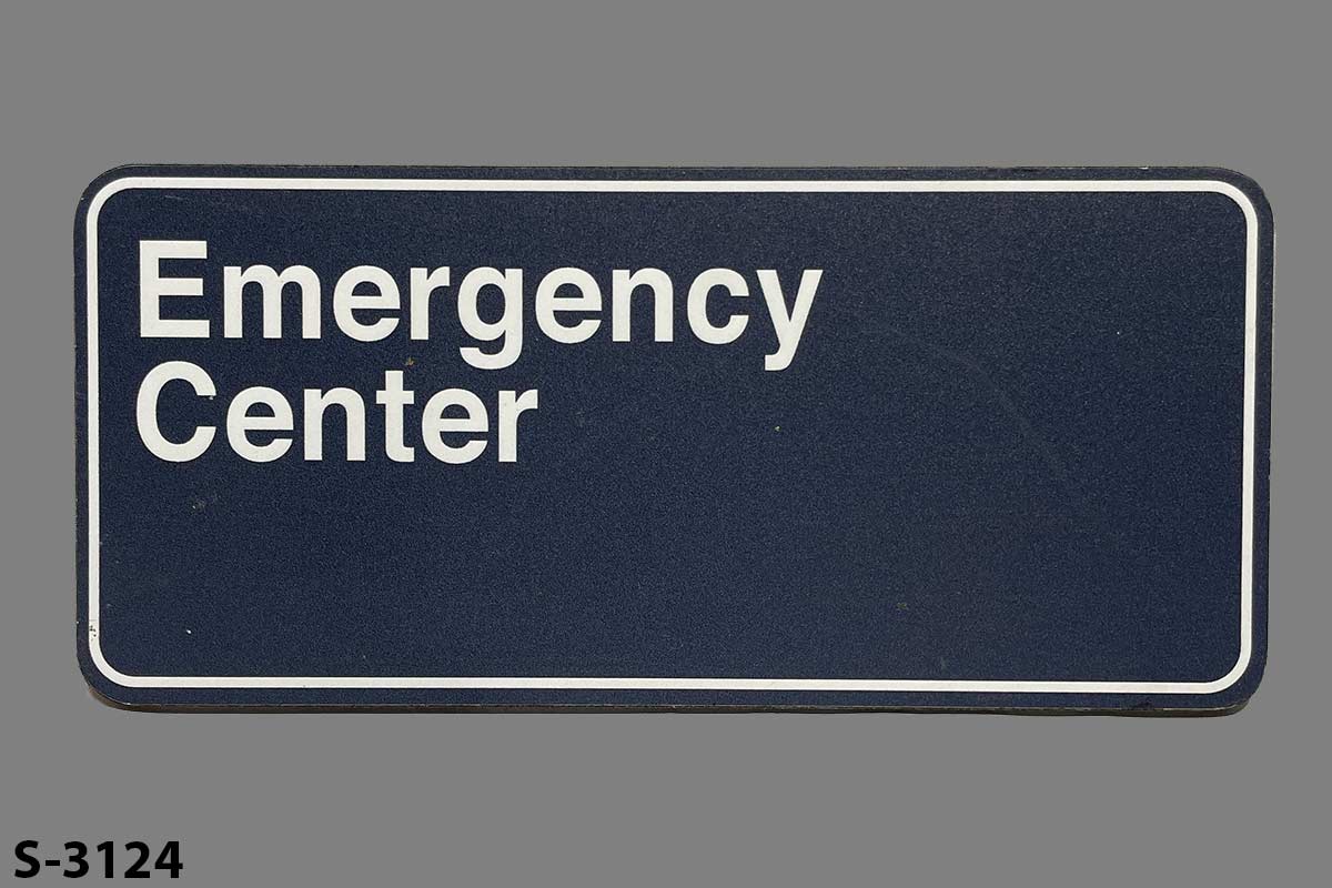 Sign-Emergency Center, stock number S-3124
