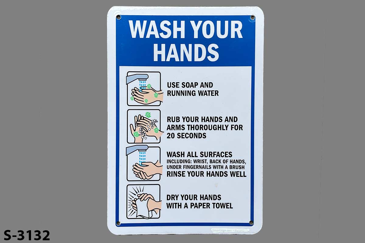 Sign-Wash Your Hands, stock number S-3132