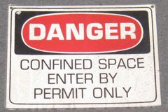 Sign-Danger Confined Space Enter By Permit Only, stock number S-0011
