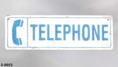 Sign-Telephone, stock number S-0053