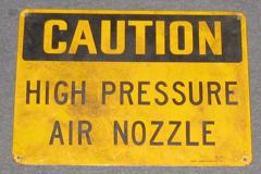 Sign-Caution High Pressure Air Nozzle, stock number S-0057