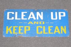 Sign-Clean up & keep clean, stock number S-0061