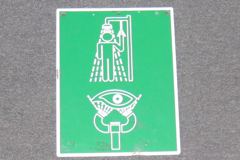 Sign-symbol for emergency shower/eyewash, stock number S-0076