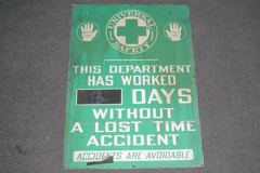 Sign-Universal Safety - This Department Has Worked __ Days..., stock number S-0083