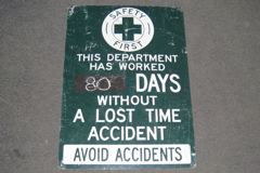 Sign-Safety first - this department has worked __ days..., stock number S-0083a
