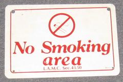 Sign-No smoking area L.A.M.C. Sec, stock number S-0097