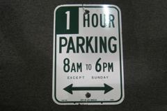 Sign-1 Hour Parking 8:00 AM to 6:00 PM..., stock number S-0140