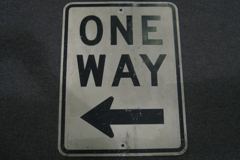 Sign-ONE WAY <---, stock number S-0141