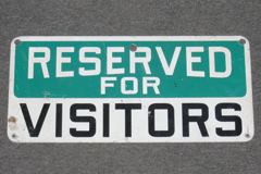 Sign-Reserved for visitors, stock number S-0158