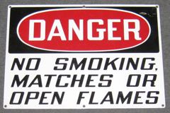 Sign-Danger No Smoking, stock number S-0162