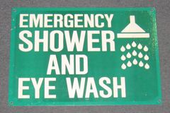 Sign-Emergency shower & eye wash, stock number S-0187