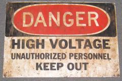 Sign-Danger High Voltage Unauthorized Personnel Keep Out, stock number S-0194