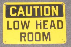 Sign-Caution low head room, stock number S-0201