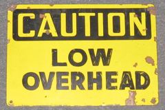 Sign-Caution low over head, stock number S-0228