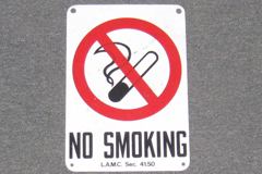 Sign-No Smoking - w/ international symbol, stock number S-0245