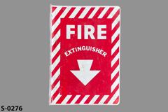 Sign "Fire Extinguisher" w/ arrow pointing down, stock number S-0276