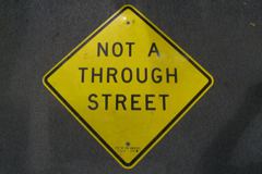 Sign-Not A Through Street, stock number S-0324