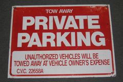 Sign-Tow Away Private Parking Unauthorized Vehicles Will Be Towed, stock number S-0354