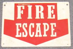 Sign-Fire Escape v, stock number S-0361