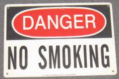 Sign-Danger No Smoking, stock number S-0378