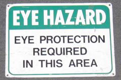 Sign-Eye Hazard Eye Protection Required In This Area, stock number S-0393