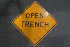 Sign-Open Trench, stock number S-0402
