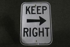 Sign-Keep Right ---->, stock number S-0409