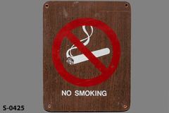 Sign-No Smoking - w/ international symbol for no smoking, stock number S-0425