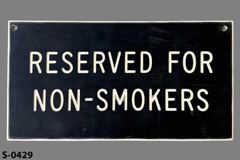 Sign-Reserved For Non-Smokers, stock number S-0429
