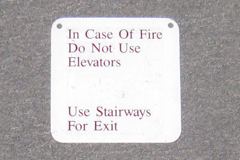 Sign-In Case Of Fire D Not Use Elevators Use Stairways For Exit, stock number S-0433
