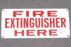 Sign-Fire Extinguisher Here, stock number S-0470