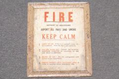 Sign-Fire Keep Calm, stock number S-0499