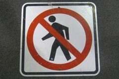 Sign-international symbol for no crossing, stock number S-0506