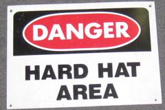 Sign-Danger Hard Hat Area, stock number S-0577