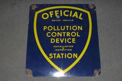 Sign-Official Motor Vehicle Pollution Control Device Installation &, stock number S-0591