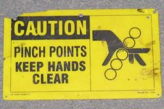 Sign-Caution Pinch Points Keep Hands Clear, stock number S-0595