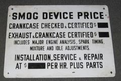Sign-Smog Device Price List lists services & prices, stock number S-0633