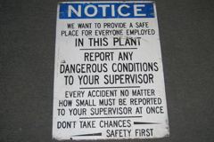 Sign-Notice We Want To Provide a Safe Place Fore Everyone Employed", stock number S-0686
