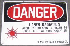 Sign-Danger Laser Radiation Avoid Eye Or Skin Exposure To Direct Or, stock number S-0711