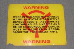 Sign-Warning Work In This Area May Involve Handling Static Sensitive, stock number S-0713