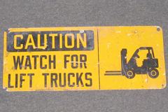Sign-Caution Watch For Lift Trucks, stock number S-0736