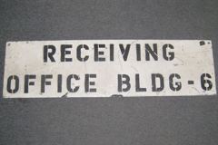 Sign-Receiving Office Bldg 6, stock number S-0762