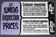 Sign-period-Smog Inspection Prices Crankcase Inspection $4 Exhaust &, stock number S-0763