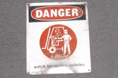 Sign-Danger Watch For Moving Vehicles, stock number S-0794