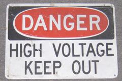 Sign-Danger High Voltage Keep Out, stock number S-0802